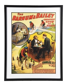 BARNUM & BAILEYS "THE GREATEST SHOW ON EARTH" MARVELOUS CHIMPANZEE PAPER LITHOGRAPH W/ CHIMPANZEE