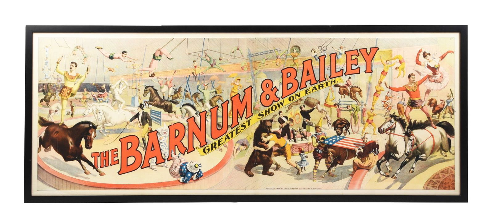THE BARNUM & BAILEY "GREATEST SHOW ON EARTH" PAPER LITHOGRAPH CIRCUS POSTER W/ VARIOUS (1 of 4)