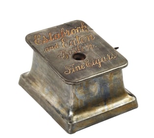 CAST IRON CIGAR CUTTER ADVERTISING ESTABROOK AND EATON CIGARS