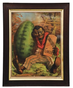 SANFORD'S GINGER PAPER LITHOGRAP W/ BLACK AMERICANA GRAPHIC