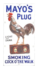 MAYO'S PLUG SMOKING TOBACCO W/ ROOSTER GRAPHIC