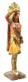 NATIVE AMERICAN FIGURATIVE CHALKWARE TOBACCO ADVERTISEMENT DISPLAY