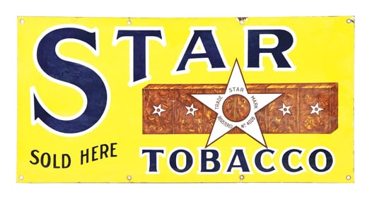 PORCELAIN STAR TOBACCO ADVERTISING SIGN
