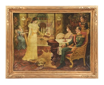 HENRY KISTINER CANVAS CIGAR ADVERTISEMENT W/ VICTORIAN ERA GRAPHICS