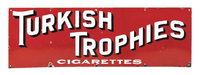TURKISH TROPHIES CIGARETTES PORCELAIN SIGN