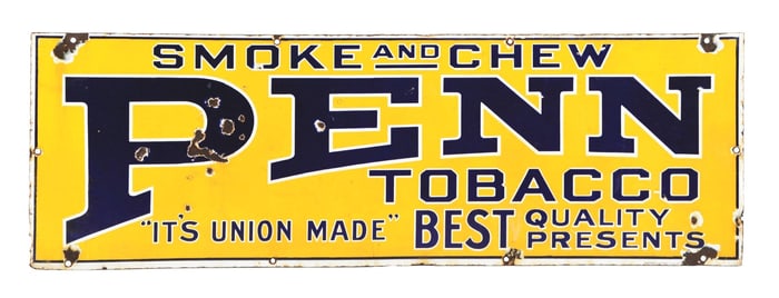 PENN TOBACCO PORCELAIN SIGN