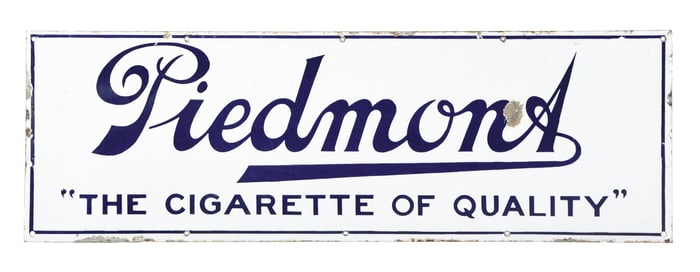 PIEDMONT "THE CIGARETTE OF QUALITY" PORCELAIN SIGN