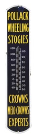 POLLACK WHEELING STOGIES PORCELAIN THERMOMETER