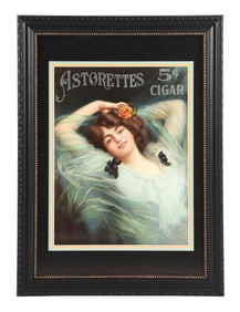 ASTRORETTES CIGARS ADVERTISEMENT W/ WOMAN GRAPHIC