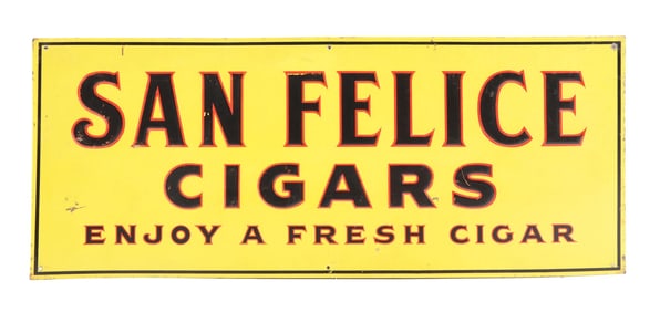 SAN FELICE CIGARS EMBOSSED TIN SIGN.