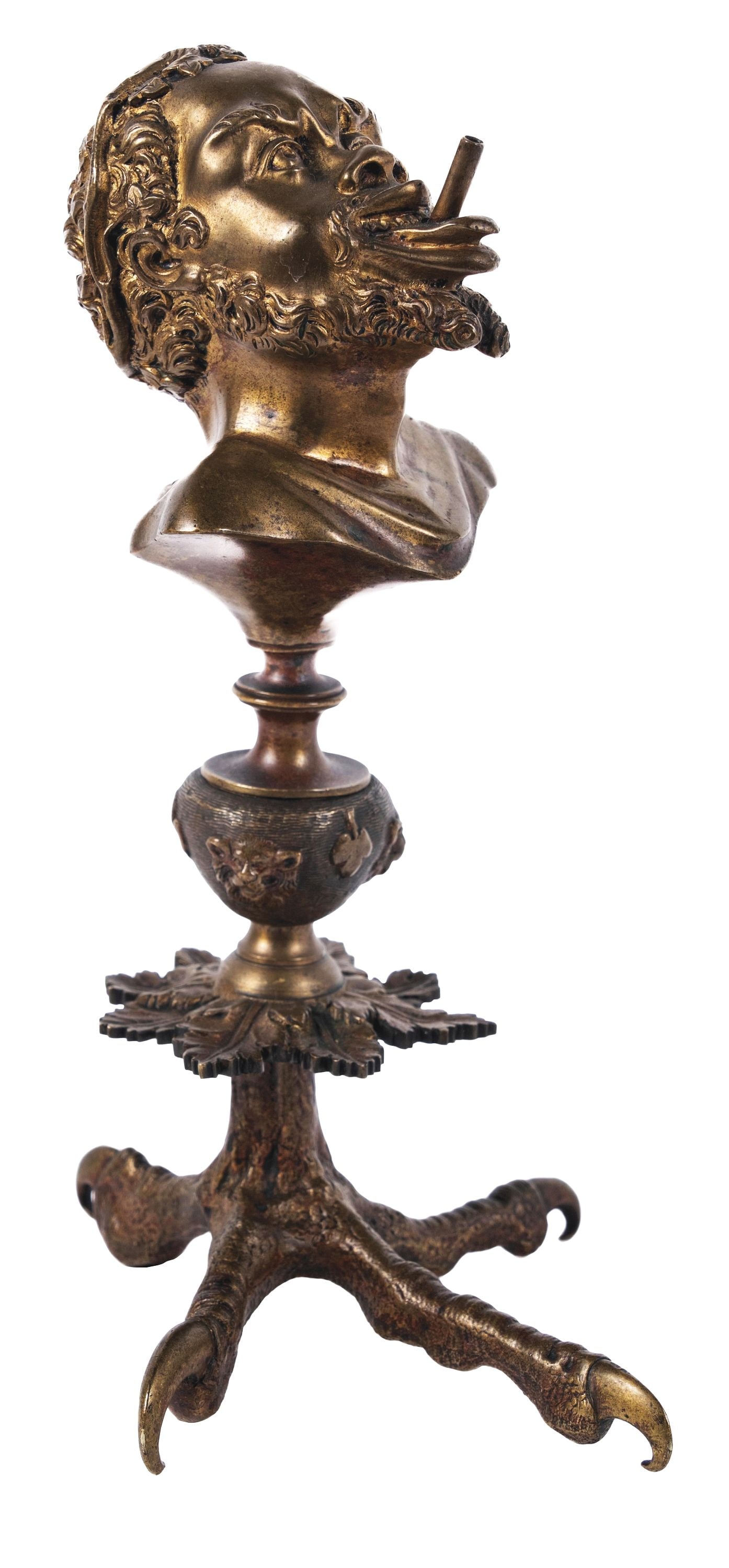 FIGURAL BRONZE DESKTOP CIGAR LIGHTER IN THE FORM OF AN EARLY AFRICAN AMERICAN MAN (1 of 5)