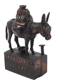 CAST IRON (HEADS OR TAILS) CIGAR CUTTER & TRADE STIMULATOR