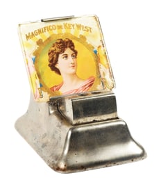 CAST IRON CIGAR CUTTER ADVERTISING MAGNIFICO DE KEY WEST CIGARD