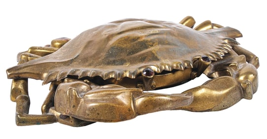 A CAST BRONZE SPITTOON IN THE FORM OF A CRAB