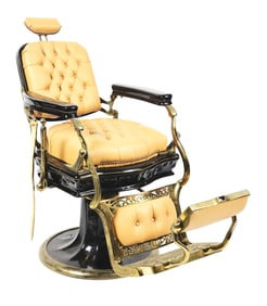 RESTORED KOKEN BARBER CHAIR.