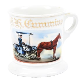 HORSE-DRAWN MAILMAN CART SHAVING MUG