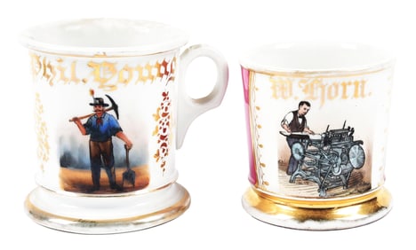 LOT OF 2: SHAVING MUGS