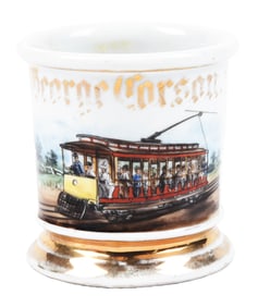 TROLLEY CAR OPERATOR'S SHAVING MUG