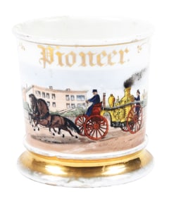 HORSE-DRAWN FIRE PUMPER SHAVING MUG