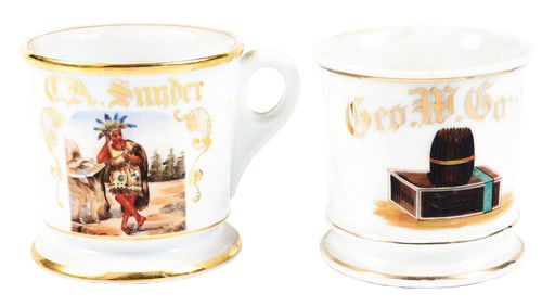 LOT OF 2: TOBACCO SHAVING MUGS