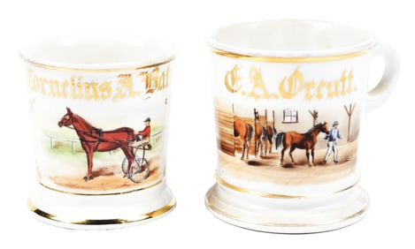 LOT OF 2: HORSE-RELATED MUGS
