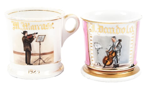 LOT OF 2: MUSICIAN'S SHAVING MUGS