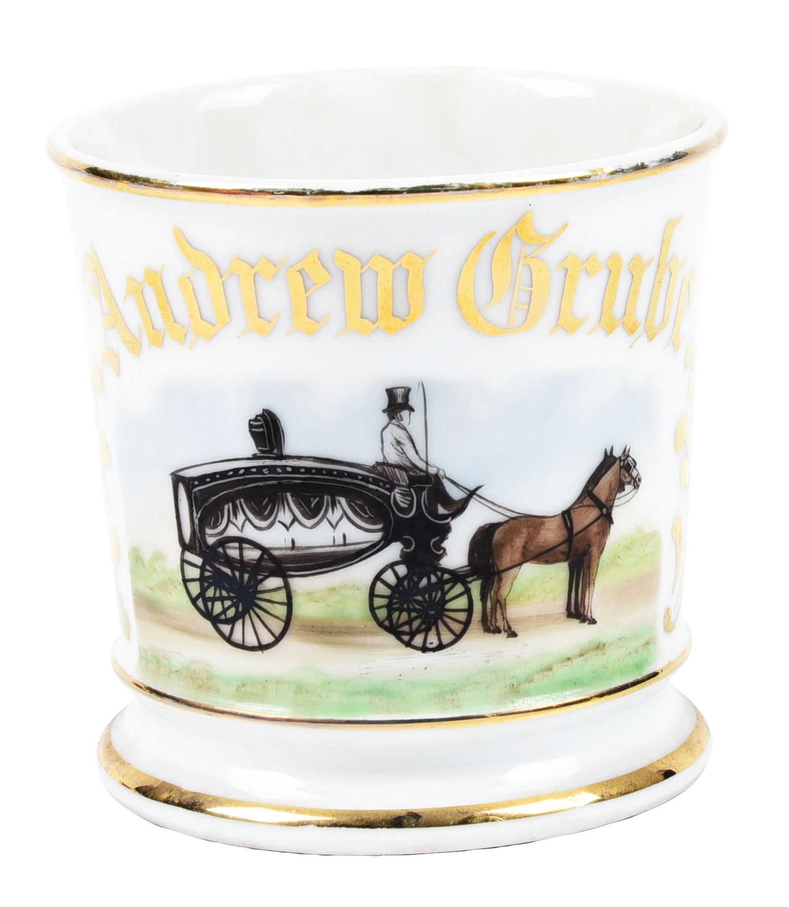 HORSE-DRAWN HEARSE SHAVING MUG (1 of 5)