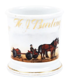 HORSE-DRAWN FARMER'S SHAVING MUG