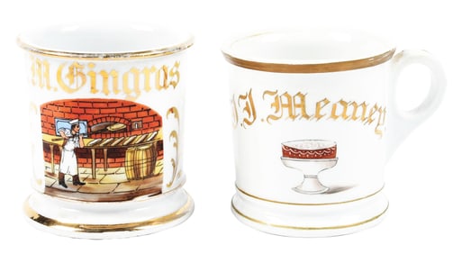 LOT OF 2: BAKER'S SHAVING MUGS