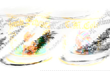 LOT OF 2: NATIVE AMERICAN SHAVING MUGS