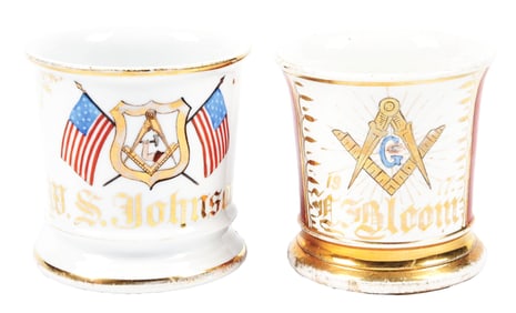 LOT OF 2: FRATERNAL SHAVING MUGS