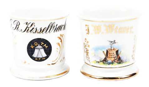 LOT OF 2: FRATERNAL SHAVING MUGS