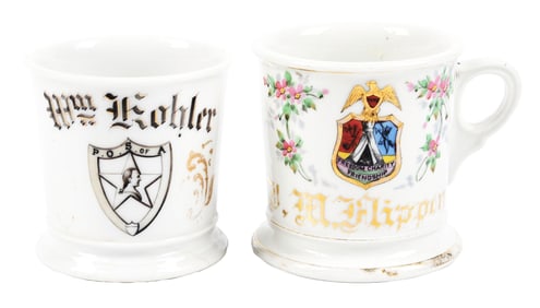 LOT OF 2: FRATERNAL SHAVING MUGS