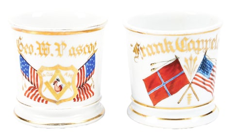 LOT OF 2: FRATERNAL SHAVING MUGS