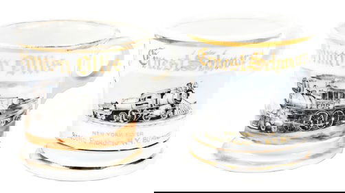 LOT OF 2: LOCOMOTIVE SHAVING MUGS