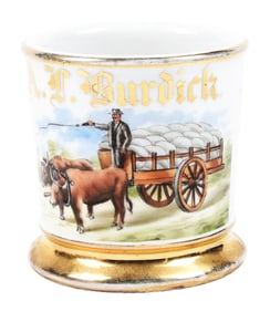 OXEN-DRAWN DELIVERY CART SHAVING MUG