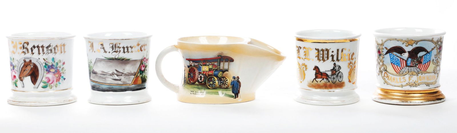 COLLECTION OF 5 OCCUPATIONAL SHAVING MUGS W/ VARIOUS GRAPHICS (1 of 4)