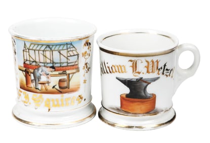 COLLECTION OF 2 OCCUPATIONAL SHAVING MUGS