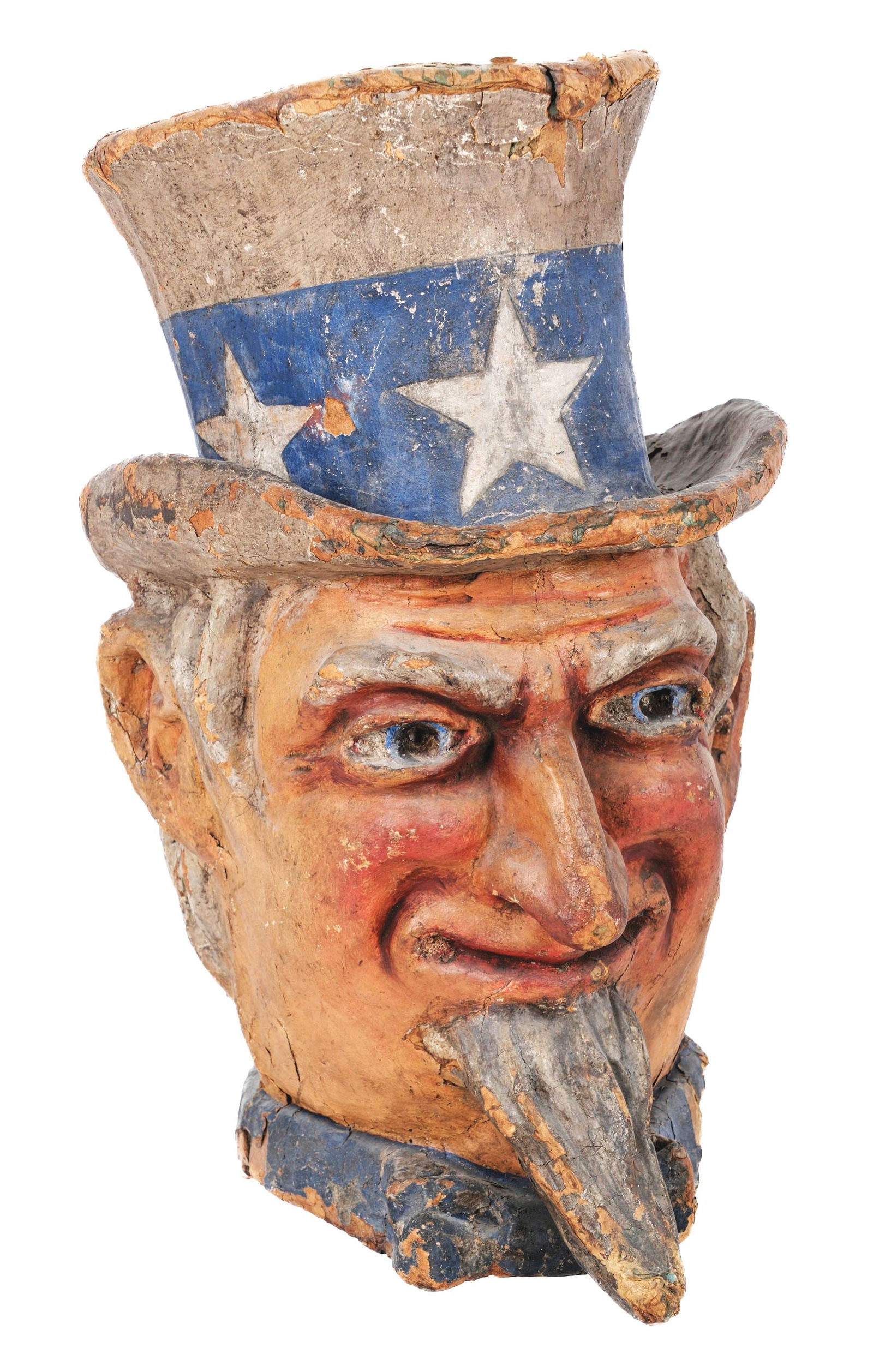 EARLY PAPER MACHE UNCLE SAM BUST (1 of 5)
