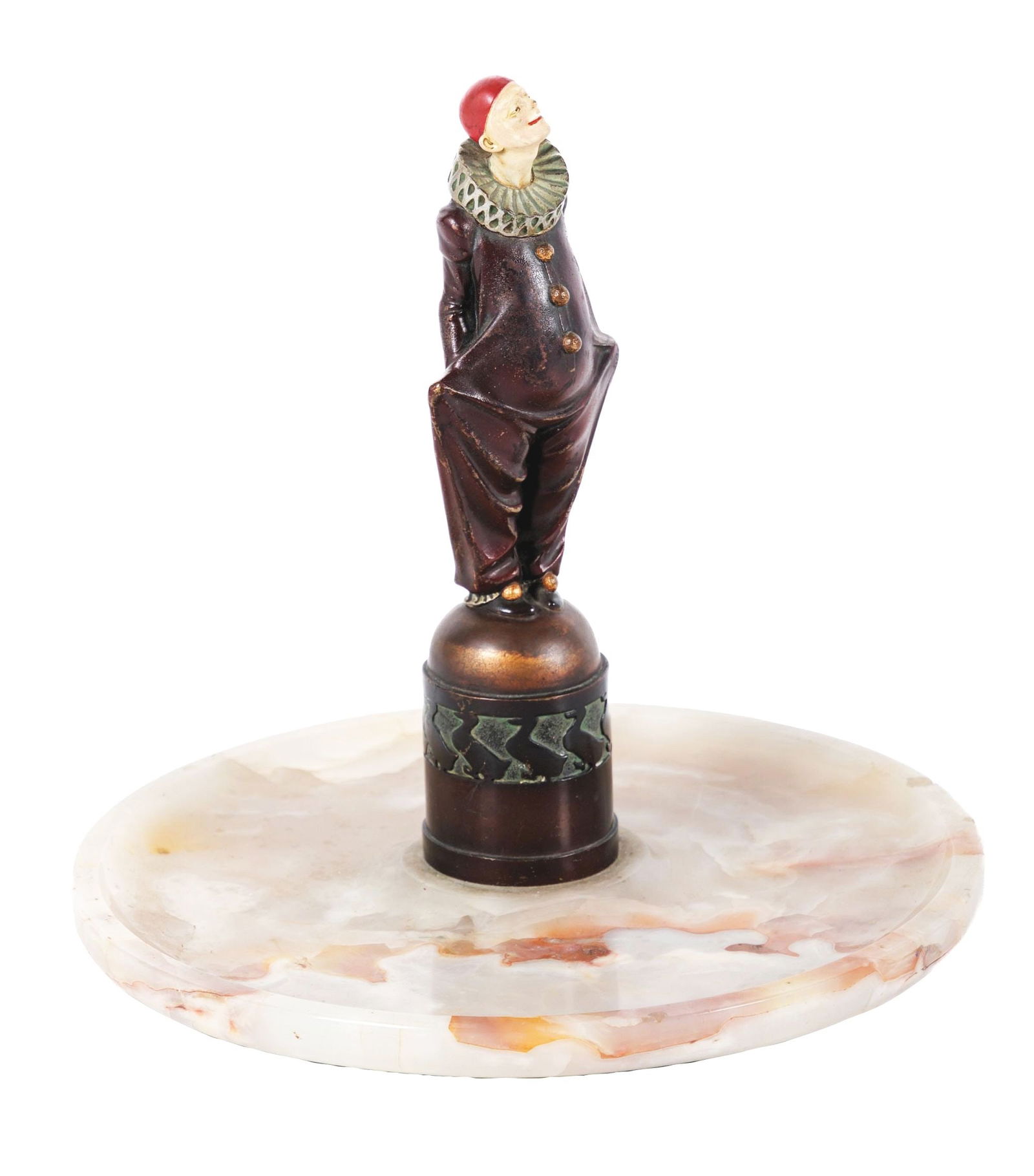 GERMAN BRONZE "PIERROT CLOWN" MARBLE TRAY (1 of 5)