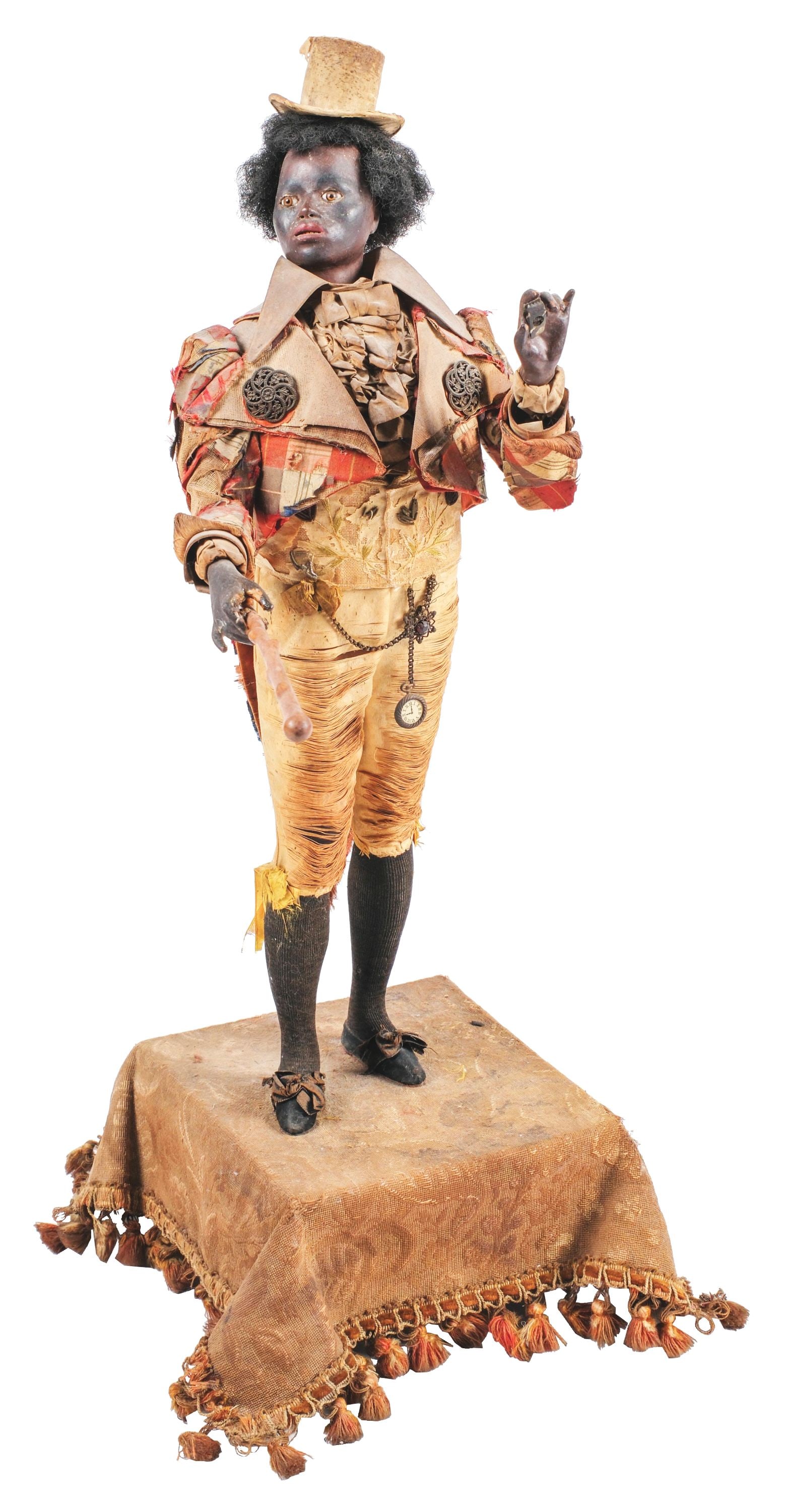 VERY EARLY BLACK WINDOW TAPPER FROM A HABERDASHERY (1 of 5)