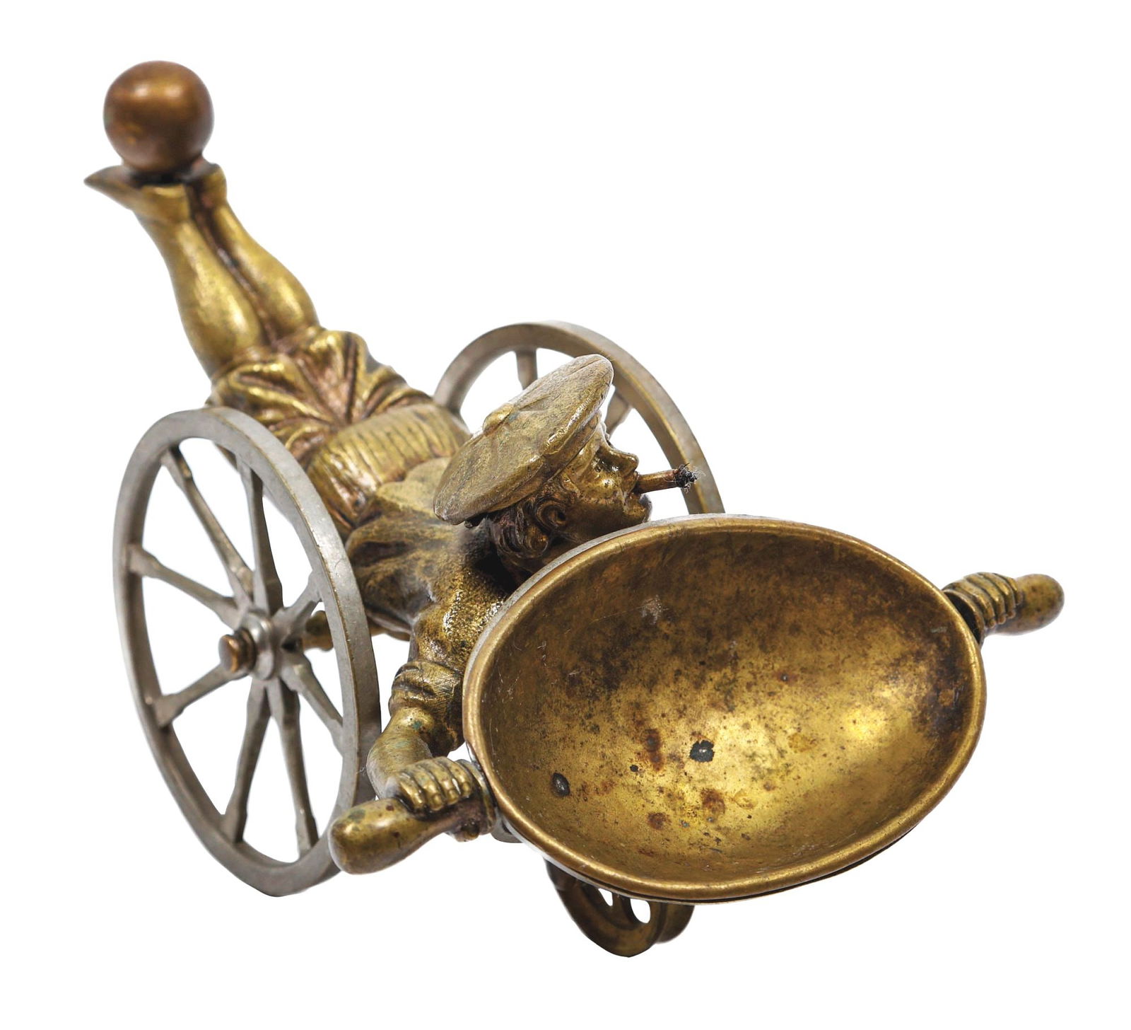 WHIMSICAL FRENCH BRONZE LIGHTER & ASHTRAY (1 of 8)