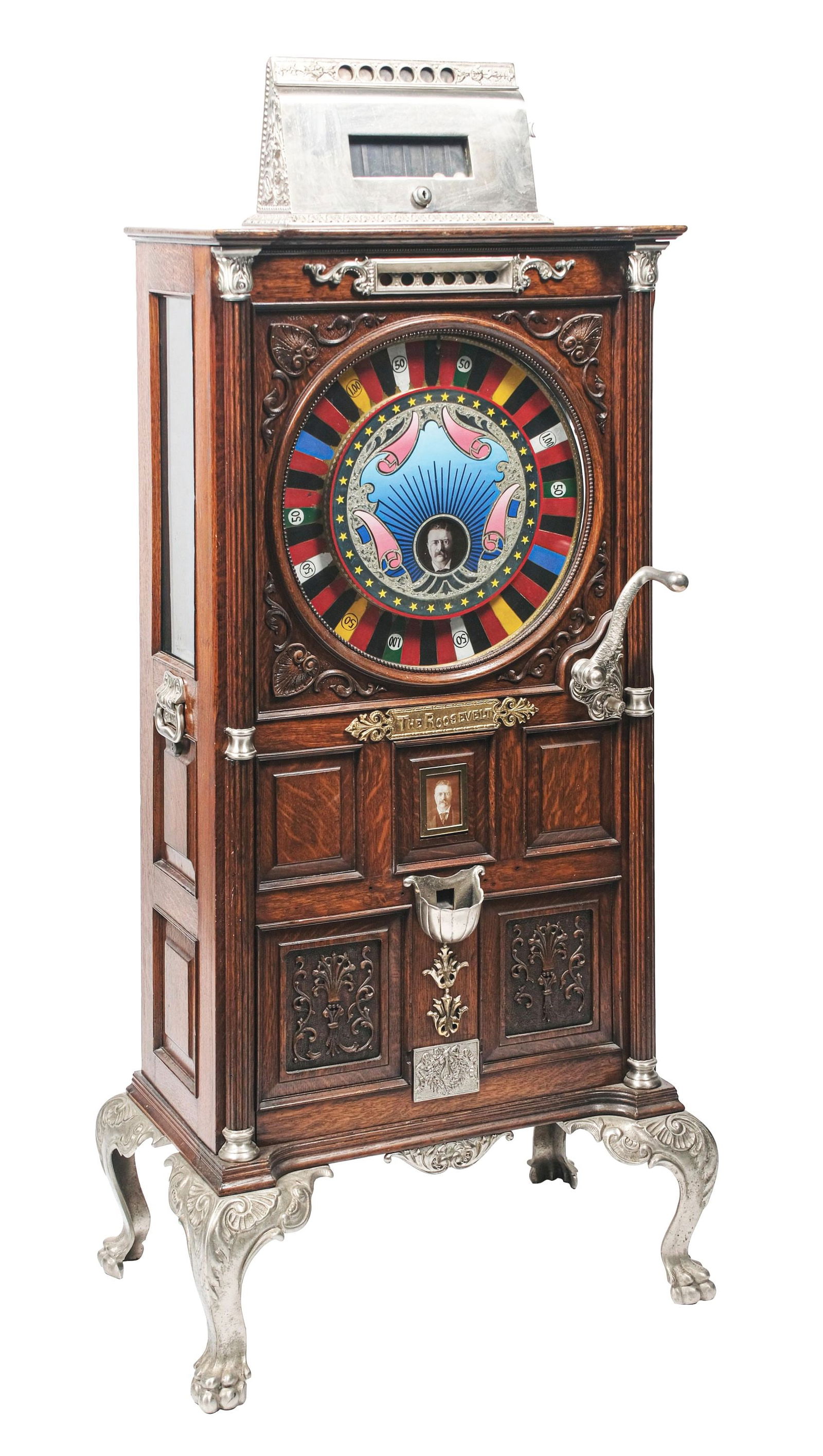 5¢ MILLS DEWEY "THE ROOSEVELT" CONVERSION UPRIGHT SLOT MACHINE (1 of 8)
