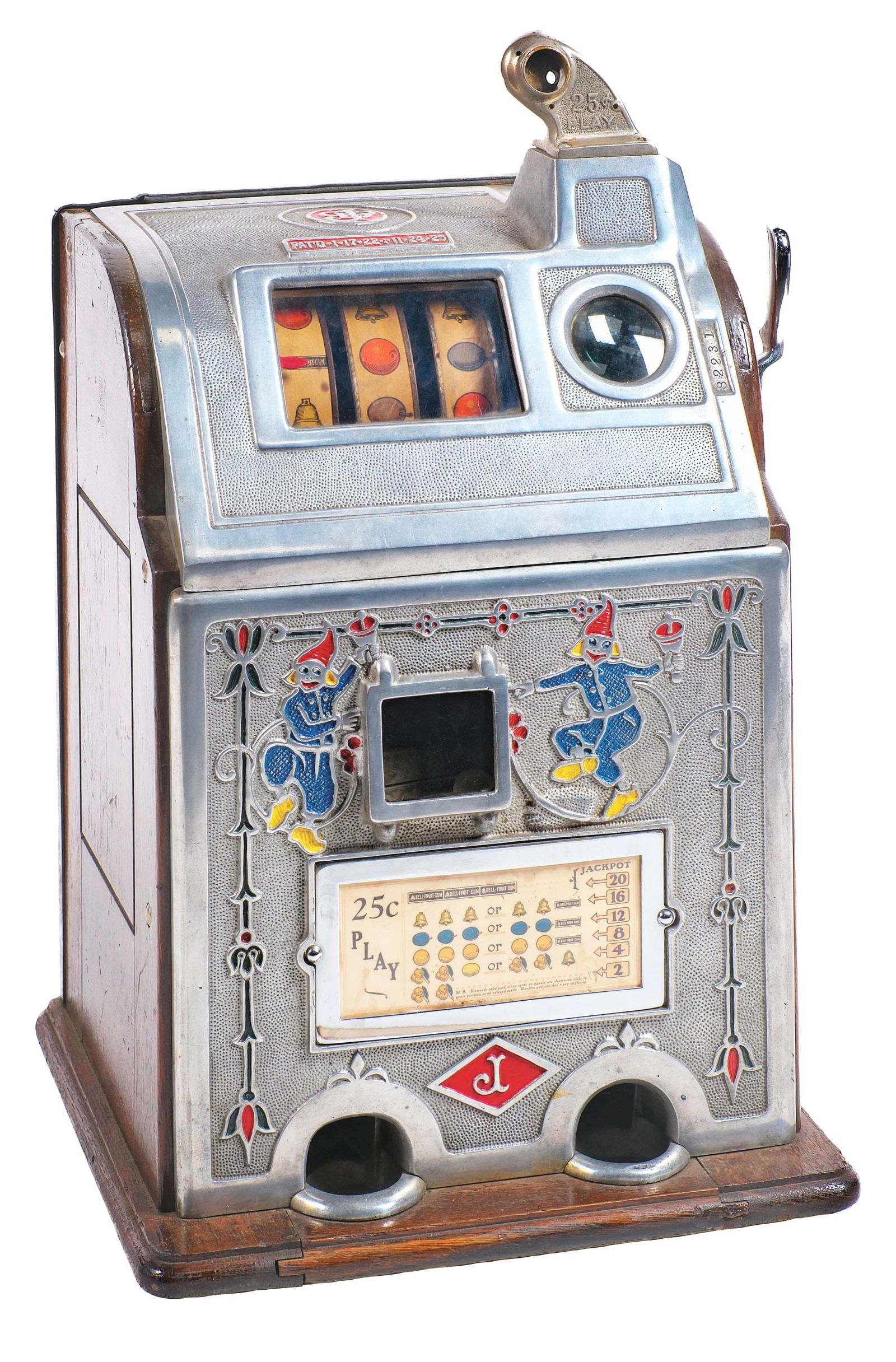 25¢ JENNING JACK-POT DUTCH BOY SLOT MACHINE (1 of 8)