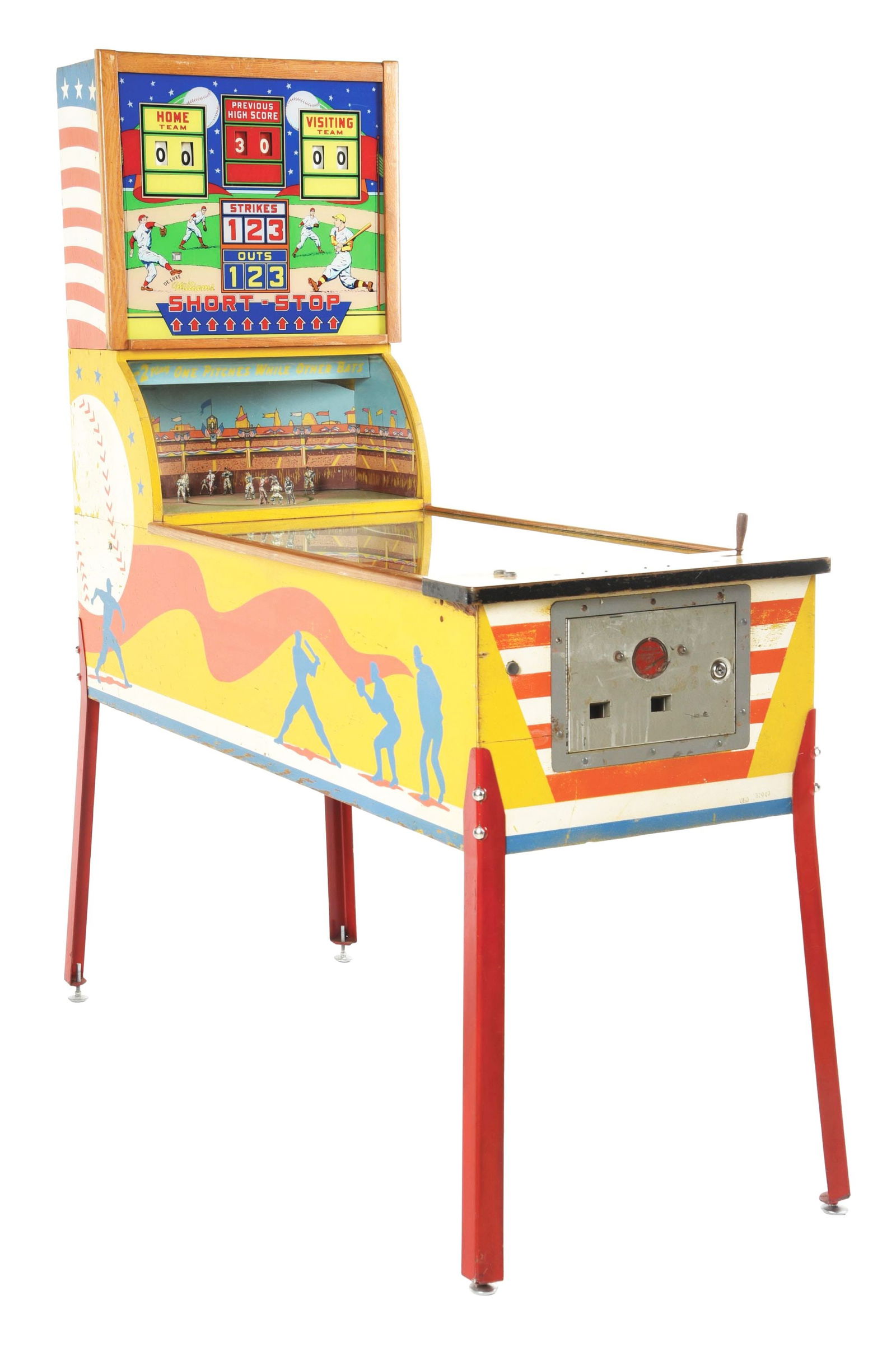 5¢ & 25¢ WILLIAMS "SHORT-STOP" BASEBALL ARCADE PINBALL (1 of 6)