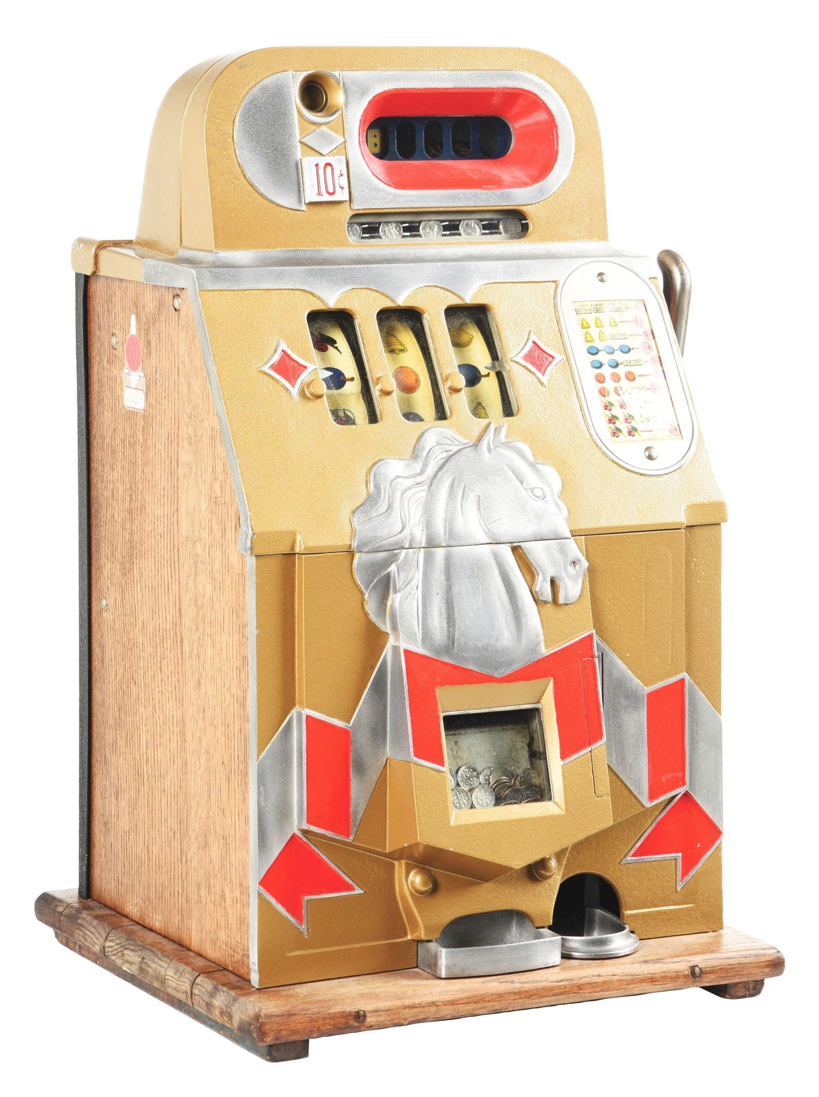 10¢ MILLS HORSEHEAD BONUS SLOT MACHINE (1 of 7)