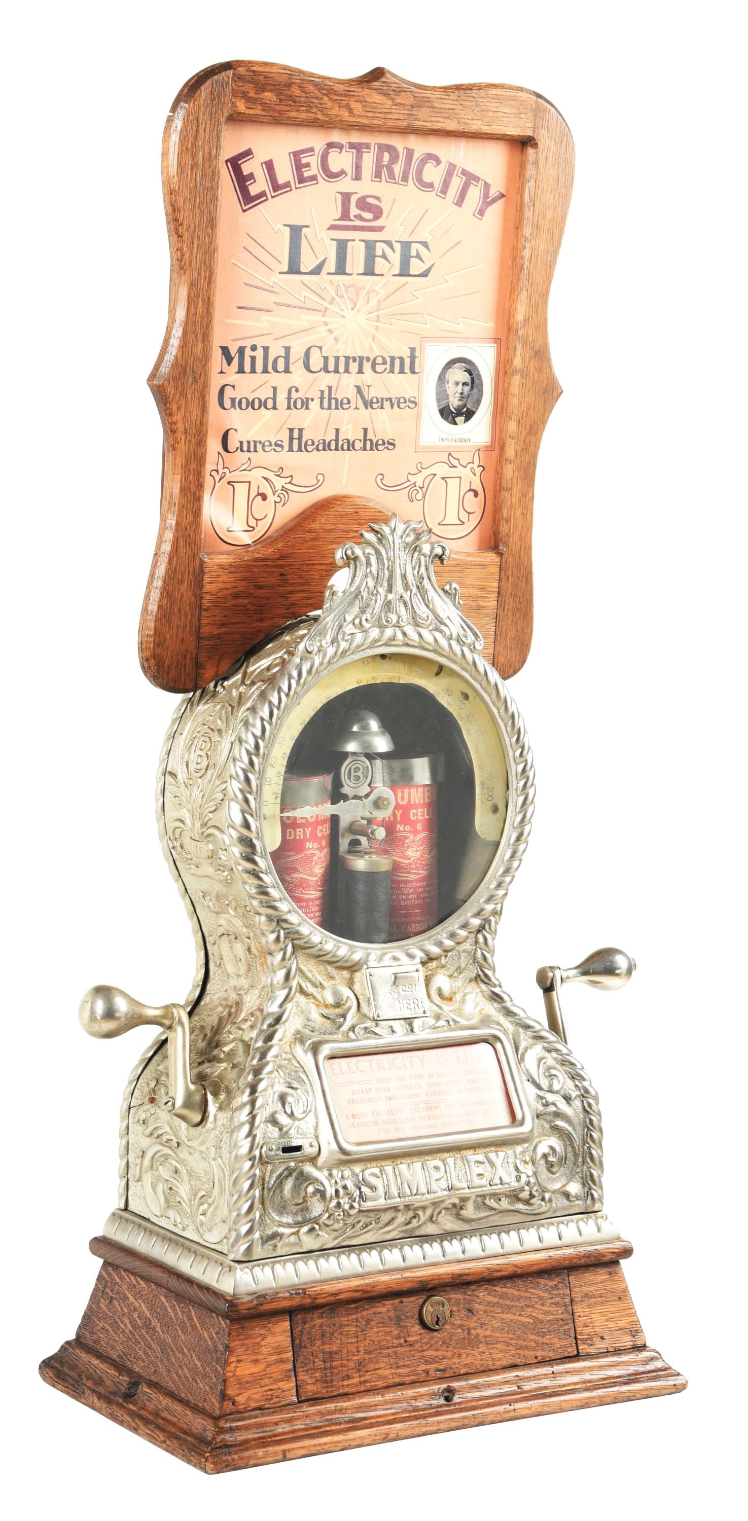 1¢ CAILLE SIMPLEX "ELECTRICTY IS LIFE" ARCADE MACHINE (1 of 5)