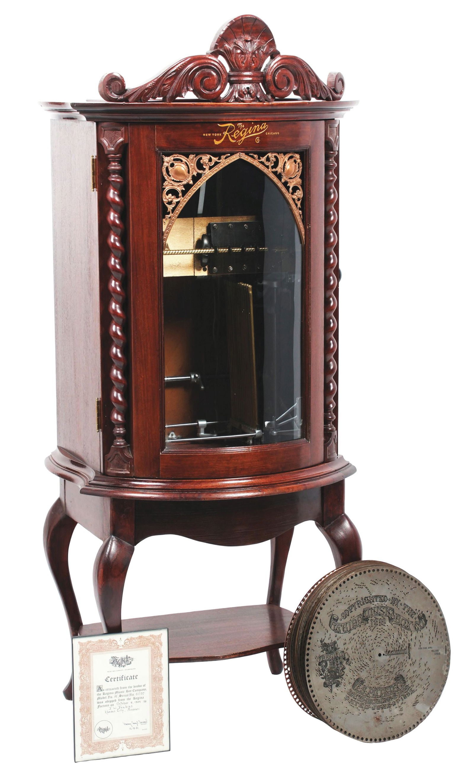 Regina Style 35 Auto Changer Disc Music Box. Auction