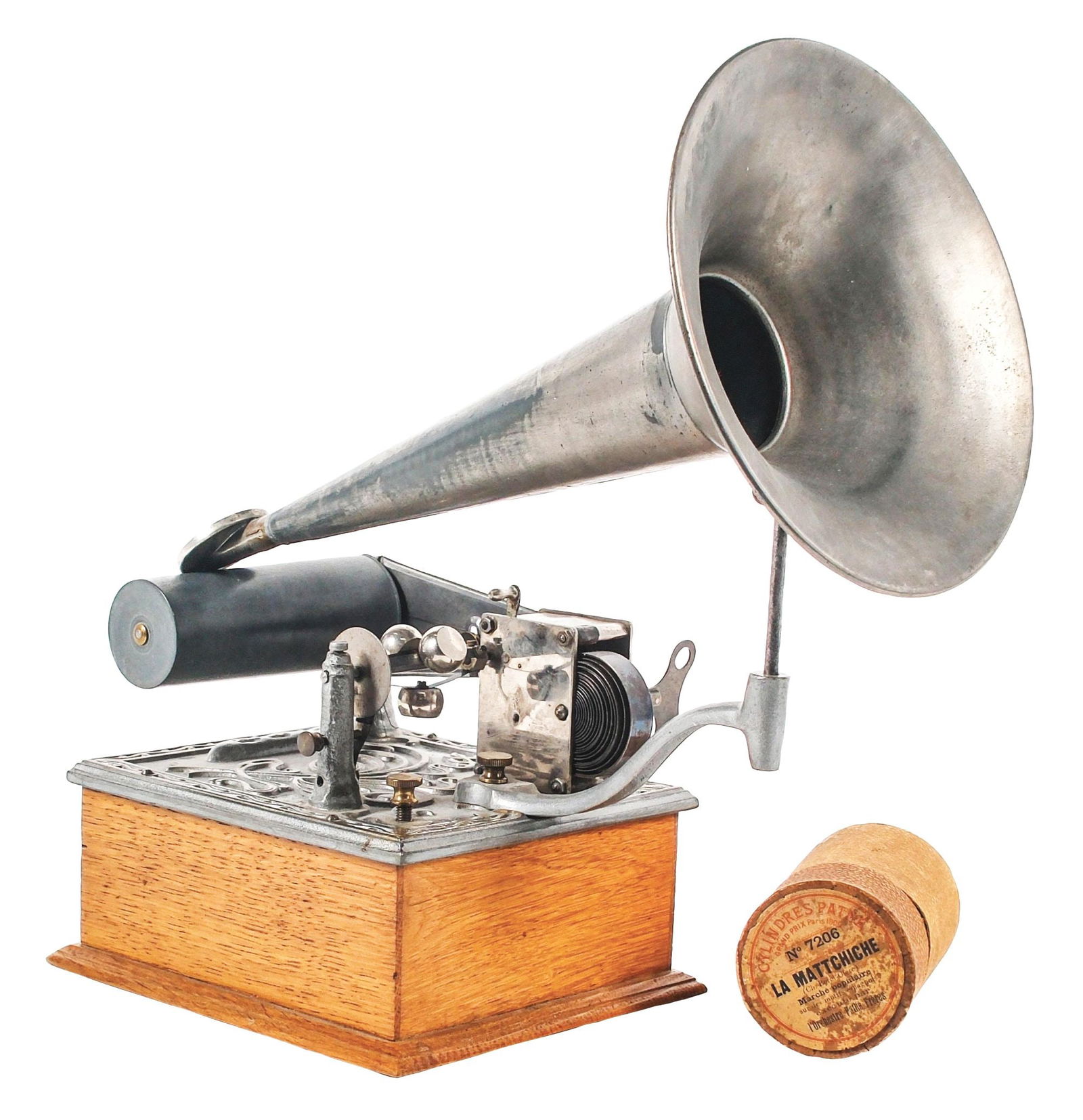 SMALL-SIZED PATHE PHONOGRAPH. (1 of 6)