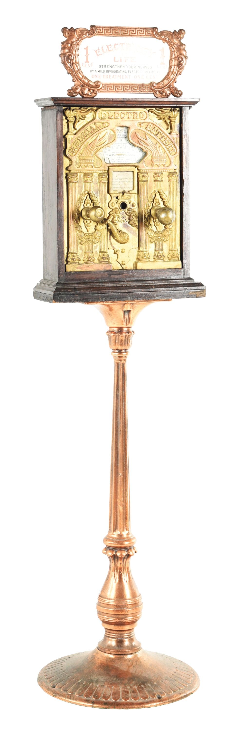 1¢ T.W. PETERSEN CO. ELECTRICITY IS LIFE SHOCKER MACHINE (1 of 5)